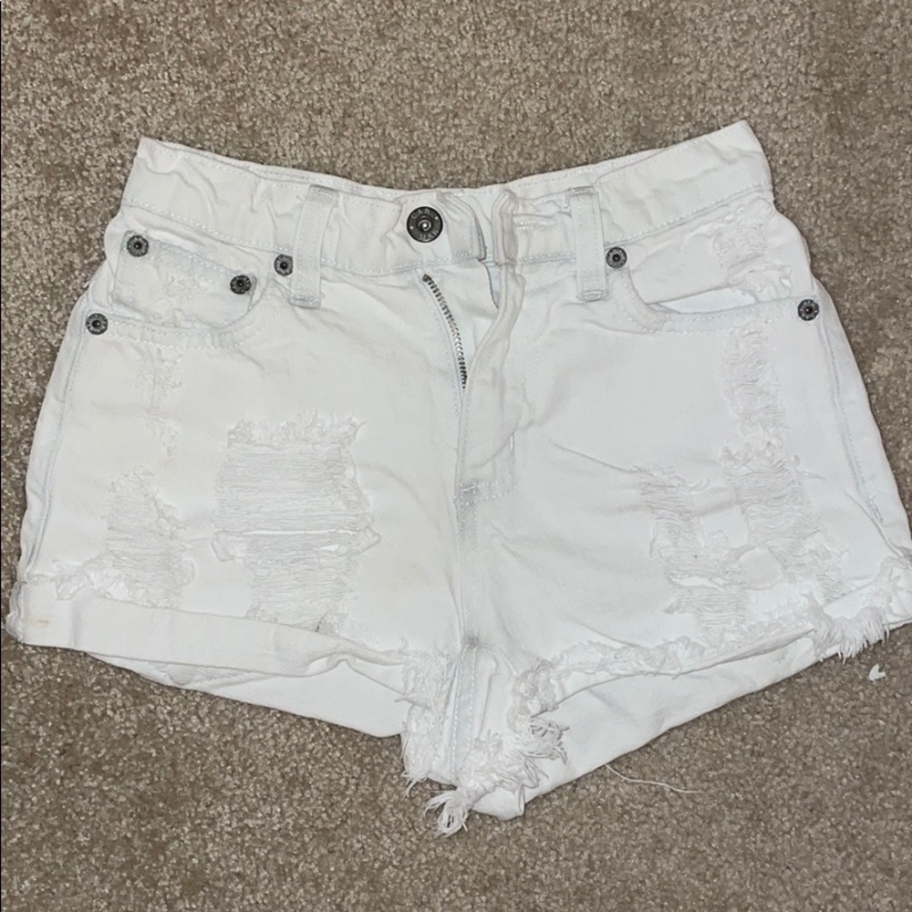 High waisted white shorts